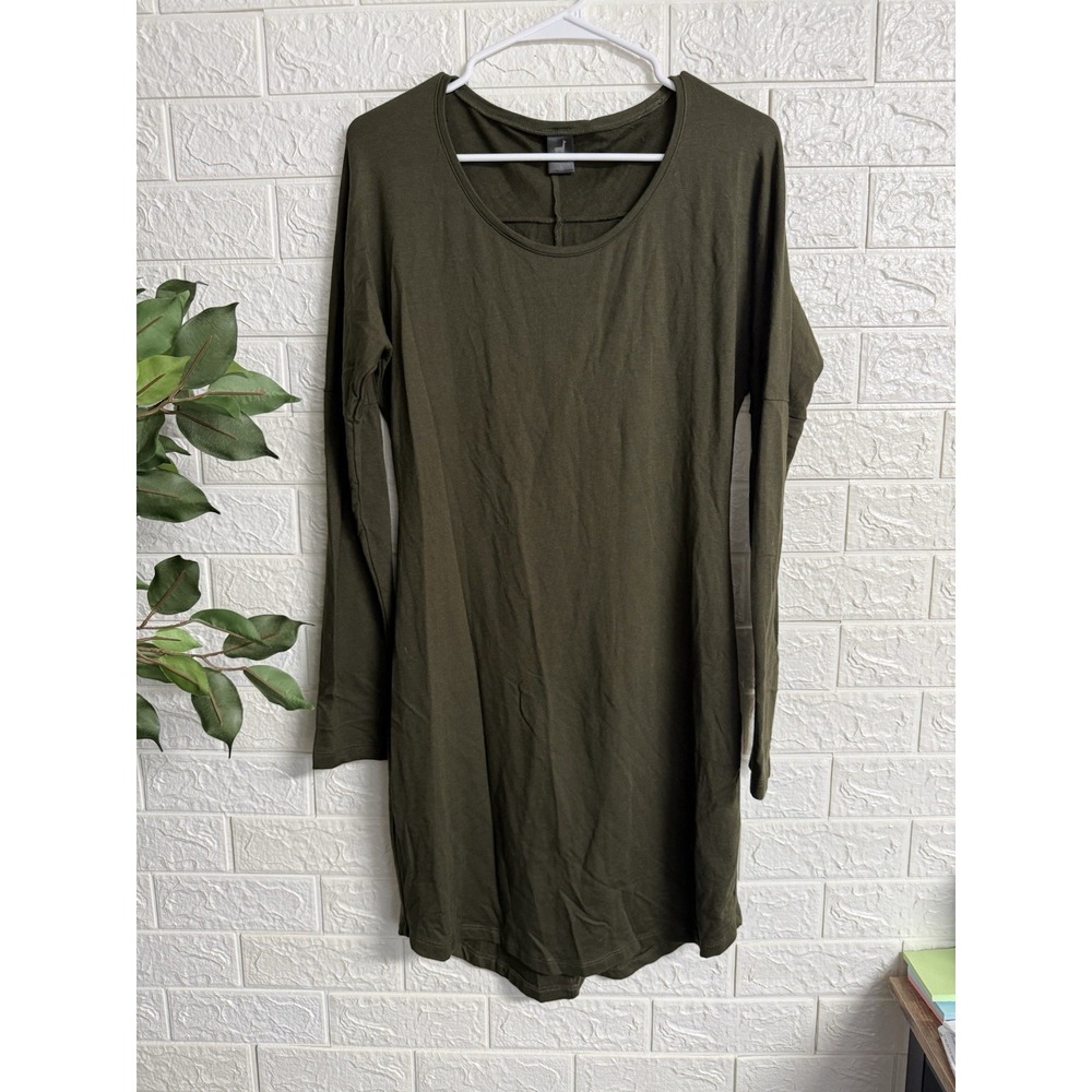 Peruvian Connection Pima Cotton Modal Maxi Dress Green Small Long Sleeve Boho